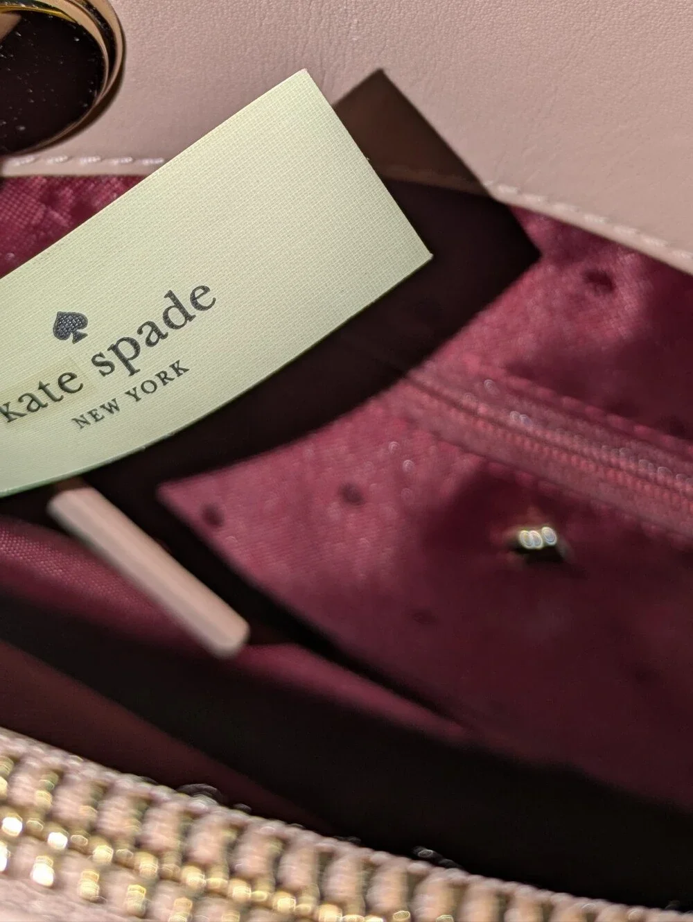 Kate Spade New York Reese Park Small Courtnee Dusty Pink Chevron Quilted